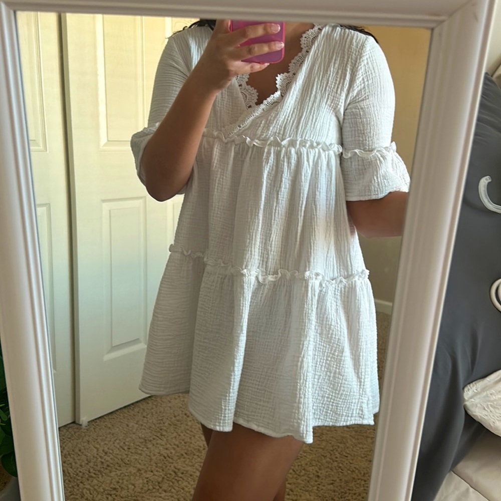 White mini dress